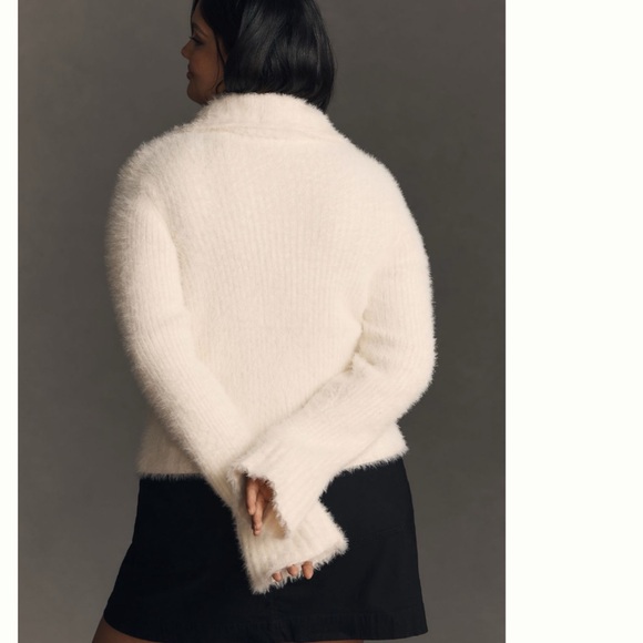 NWT Anthropologie Pearl Button Fuzzy Cardigan Sweater size L - Picture 8 of 15